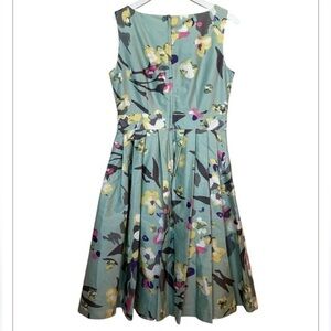 H&M Floral Midi Dress - Teal and Pink